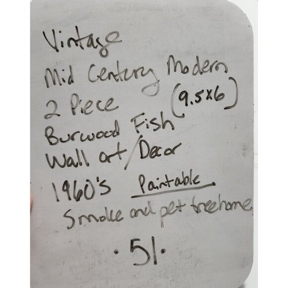 Vintage Homco Green Fish Wall Hanging Decor Set Of 2* 51 - Picture 11 of 11